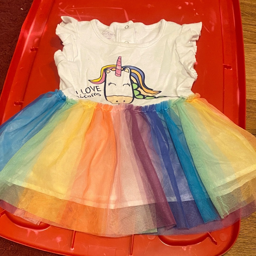 Little Wonders Unicorn Rainbow Dress
